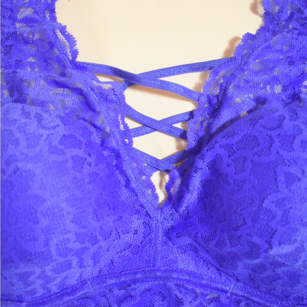 Blue lace bralette